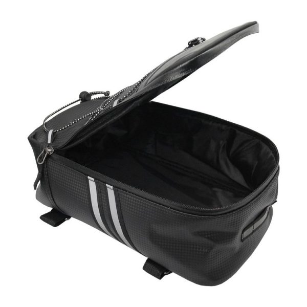 Motorcycle Waterproof PU Leather Rack Rear Carrier Bag, Capacity: 8L with Rain Cover - Image 2