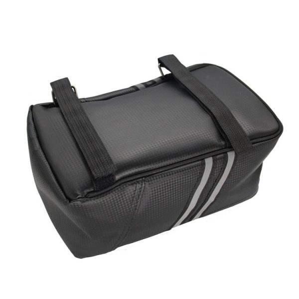 Motorcycle Waterproof PU Leather Rack Rear Carrier Bag, Capacity: 8L with Rain Cover - Image 3