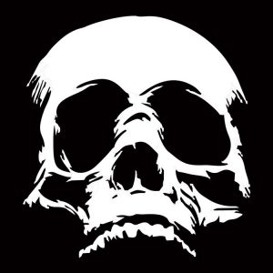 D-774 Evil Skull Pattern Car Modified Decorative Sticker (White)