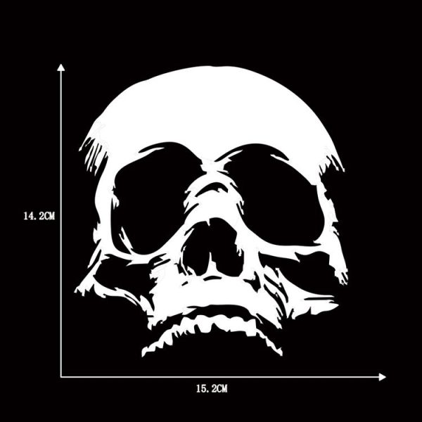 D-774 Evil Skull Pattern Car Modified Decorative Sticker (White) - Image 2