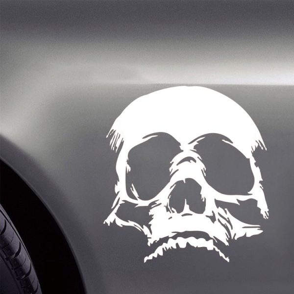 D-774 Evil Skull Pattern Car Modified Decorative Sticker (White) - Image 5