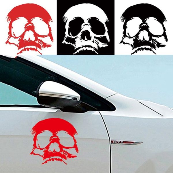 D-774 Evil Skull Pattern Car Modified Decorative Sticker (White) - Image 6