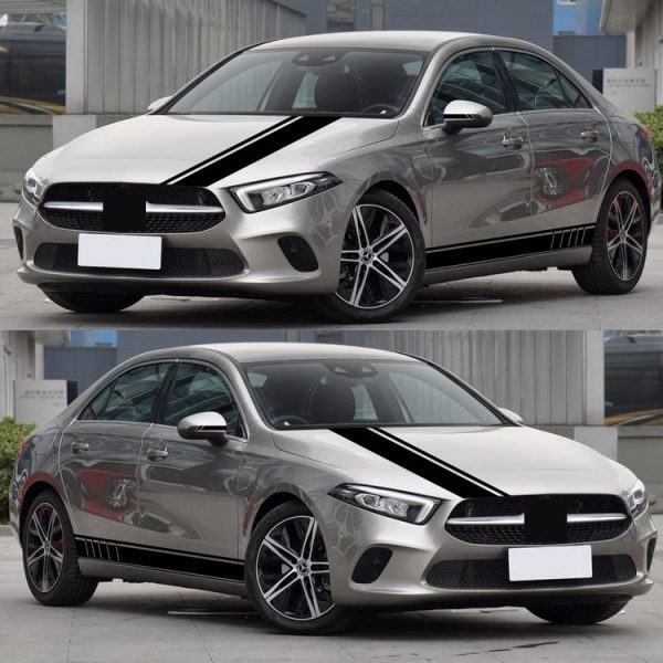 D-930 Lines Pattern Car Modified Decorative Sticker (Black) - Image 5
