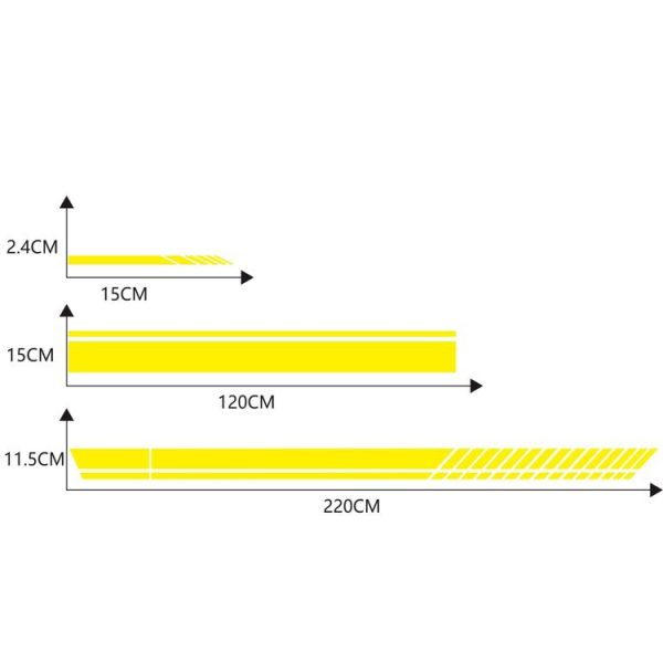 D-936 Stripe Pattern Car Modified Decorative Sticker (Yellow) - Image 3