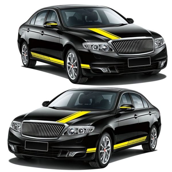 D-936 Stripe Pattern Car Modified Decorative Sticker (Yellow) - Image 4