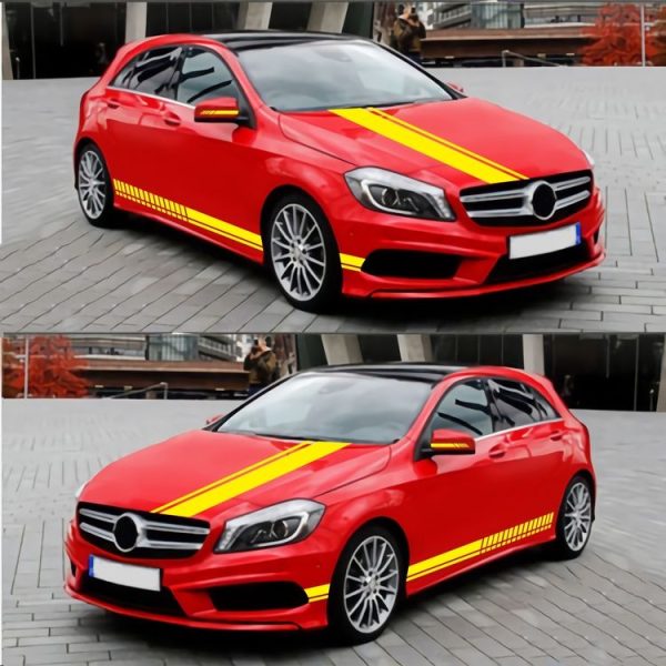 D-936 Stripe Pattern Car Modified Decorative Sticker (Yellow) - Image 5
