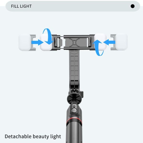L12D Bluetooth Remote Control Detachable Fill Light Tripod Selfie Stick Phone Holder - Image 3