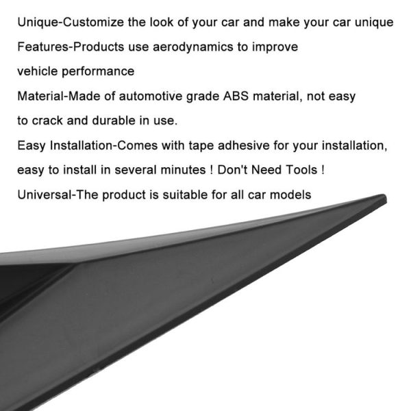 CSB016-BK Carbon Fiber Triangular Decorative Strip Leaf Shape Spoiler - Image 5