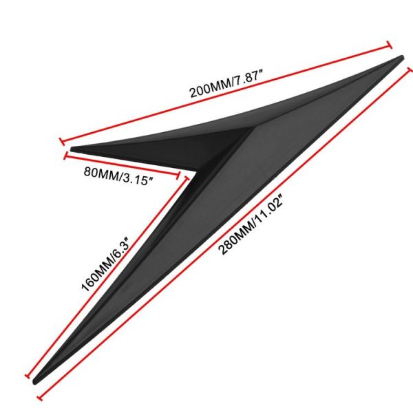 CSB016-BK Carbon Fiber Triangular Decorative Strip Leaf Shape Spoiler - Image 6