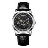 SANDA 7001 Leather Strap Luminous Waterproof Mechanical Watch (Black)