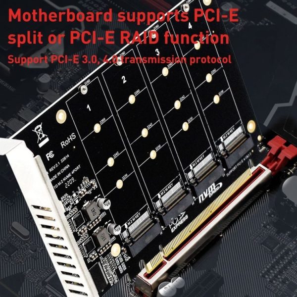 PH44 NVME 4 Disk Array Card PCI-E Signal Split Array Card - Image 7