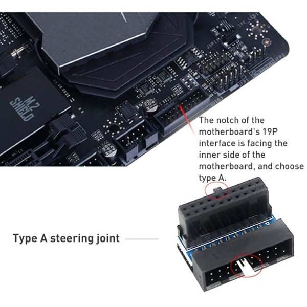 10 PCS 3.0 19P 20P Motherboard Male To Female Extension Adapter, Model: PH19A (Black Blue) - Image 2
