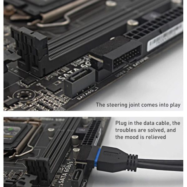 10 PCS 3.0 19P 20P Motherboard Male To Female Extension Adapter, Model: PH19A (Black Blue) - Image 4