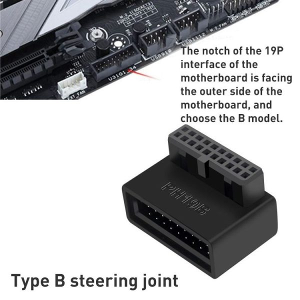 10 PCS 3.0 19P 20P 90 Degree Motherboard Male To Female Extension Adapter, Model: PH19B - Image 4