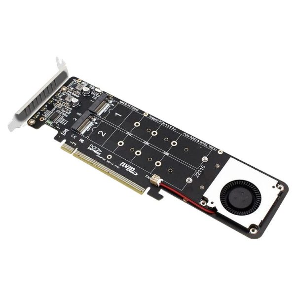 PCIe X16 to M.2 M-key NVMEx4 SSD RAID Converter Card - Image 2