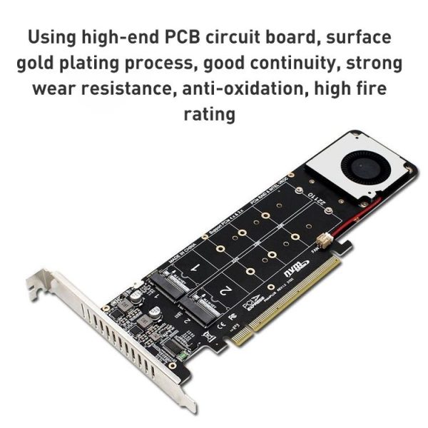 PCIe X16 to M.2 M-key NVMEx4 SSD RAID Converter Card - Image 4