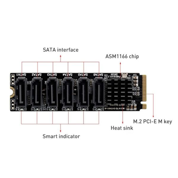 M2 M-EKY PCIE 3.0 to SATA 6G Adapter - Image 2
