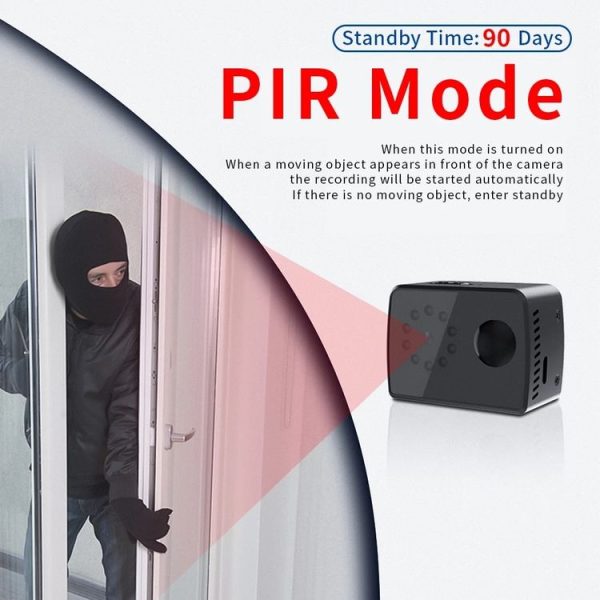 MD20 Mini 1080P HD Camcorder Night Vision PIR Motion Action Micro Camera (Black) - Image 6
