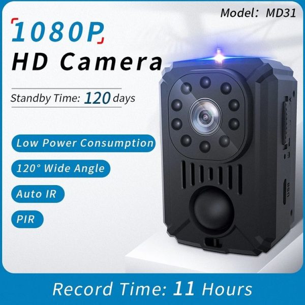 MD31 Mini 1080P HD Camcorder Night Vision PIR Motion Action Micro Camera (Black) - Image 3