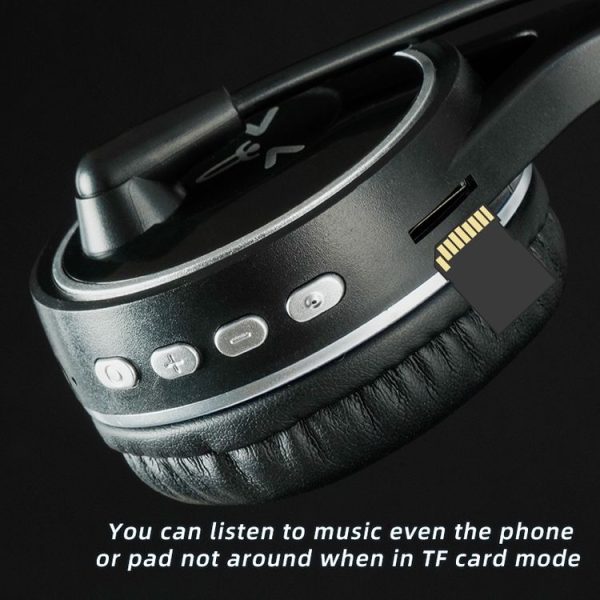 SOYTO SY-T30C Long Microphone Bluetooth Wireless Noise Cancelling Ergonomic Gaming Headset (Black) - Image 5