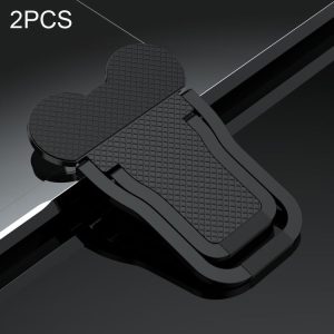 2 PCS Metal Foldable Laptop Stand Bracket (Black)
