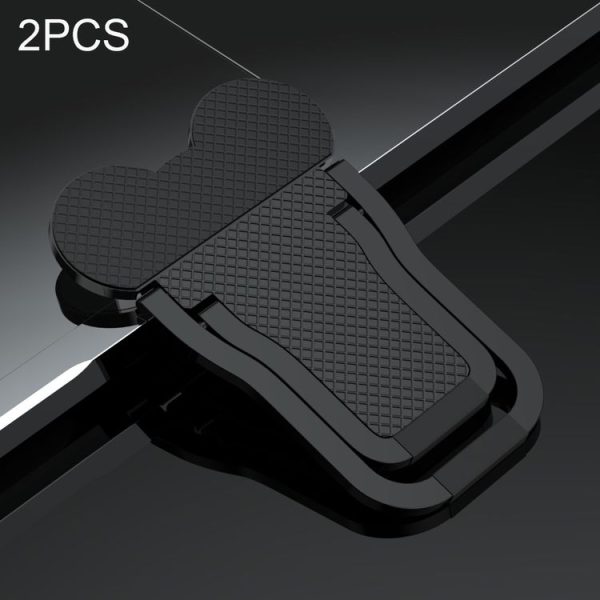 2 PCS Metal Foldable Laptop Stand Bracket (Black)