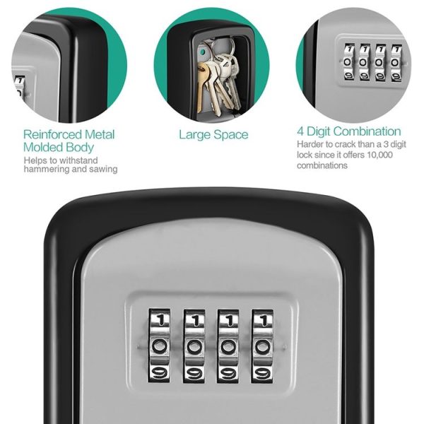 G9 4-digit Password Aluminum Alloy Key Storage Box (Green) - Image 3