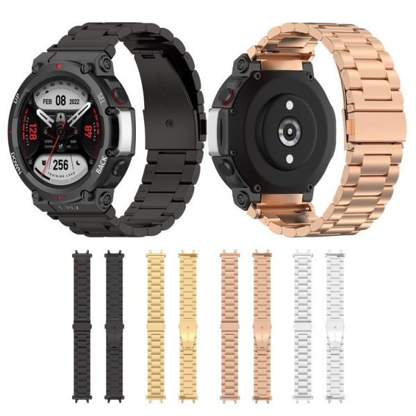 Huami Amazfit T-Rex 2 Three Strains Steel Watch Band (Black) - Image 4