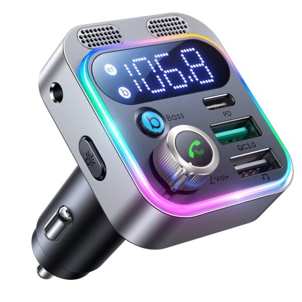 JOYROOM JR-CL16 48W Bluetooth 5.0 Car Wireless FM Transmitter (Silver)