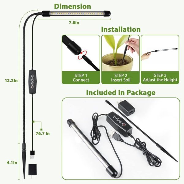 10W 48 LEDs Round Tube Succulent Plant Grow Fill Light - Image 4