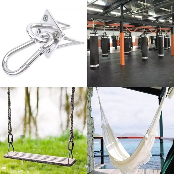 2 PCS 5mm 316 Stainless Steel Sand Bag Ceiling Hook Heavy Duty Swing Hangers - Image 6