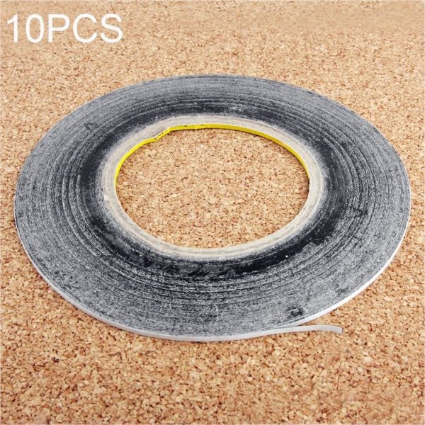 10 PCS 2mm Double Sided Adhesive Sticker Tape for Phone Touch Panel Repair, Length: 50m (Black)