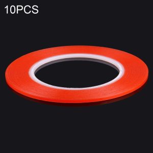 10 PCS 3mm Width Double Sided Adhesive Sticker Tape, Length: 25m (Red)