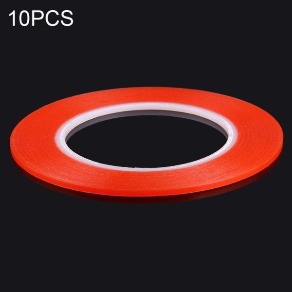 10 PCS 3mm Width Double Sided Adhesive Sticker Tape, Length: 25m (Red)
