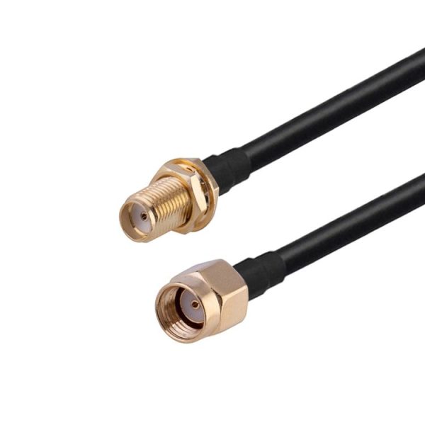 RP-SMA Male to SMA Female RG174 RF Coaxial Adapter Cable, Length: 10cm - Image 2