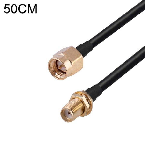 SMA Male to RP-SMA Female RG174 RF Coaxial Adapter Cable, Length: 50cm