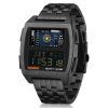 NORTH EDGE CyberTank Stainless Steel Strap Multifunctional Electronic Watch (Black)