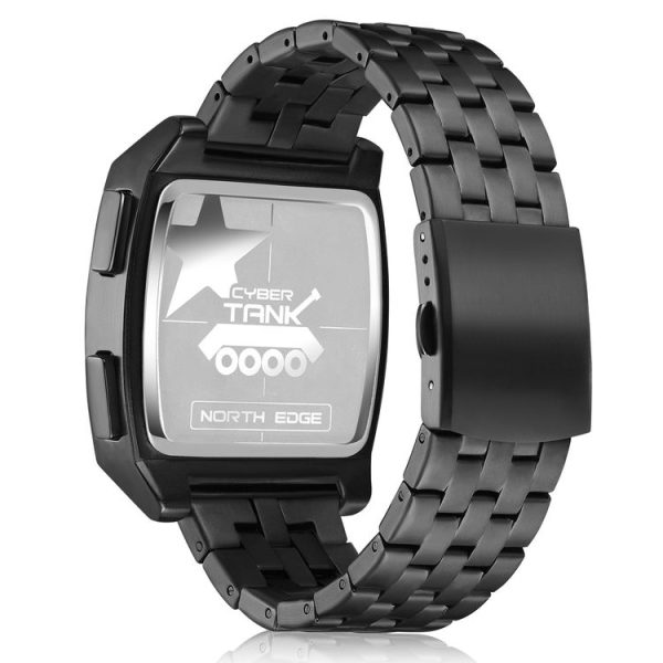 NORTH EDGE CyberTank Stainless Steel Strap Multifunctional Electronic Watch (Black) - Image 3
