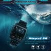 NORTH EDGE CyberTank Stainless Steel Strap Multifunctional Electronic Watch (Black) - Image 5