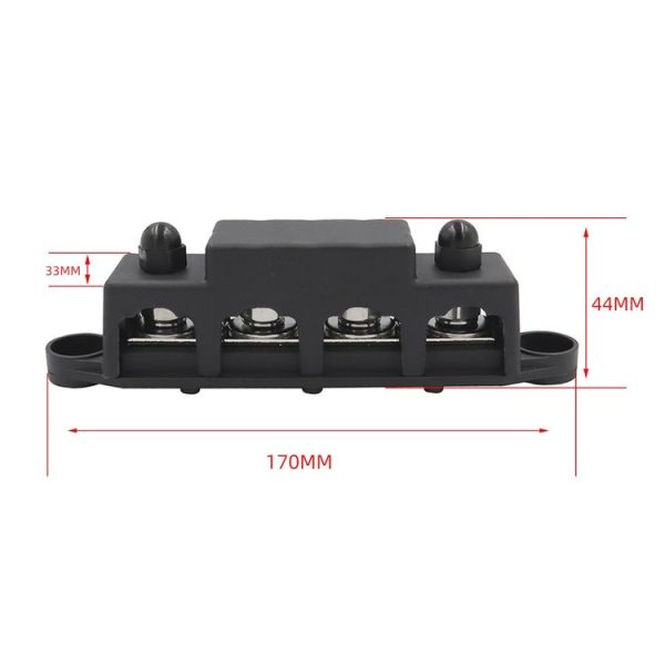 Black M8 Stud RV Ship High Current Power Distribution Terminal Block with Cover - Image 3
