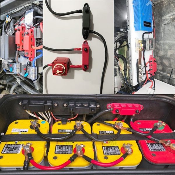 Red M10 Stud RV Ship High Current Power Distribution Terminal Block with Cover - Image 6