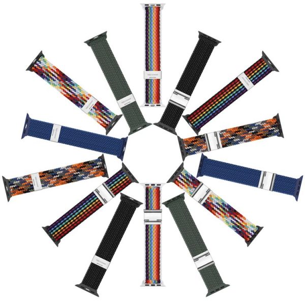 DUX DUCIS Braided Nylon Elastic Strap For Apple Watch Series 8&7 45mm / SE 2&6&SE&5&4 44mm / 3&2&1 42mm (Camo) - Image 3