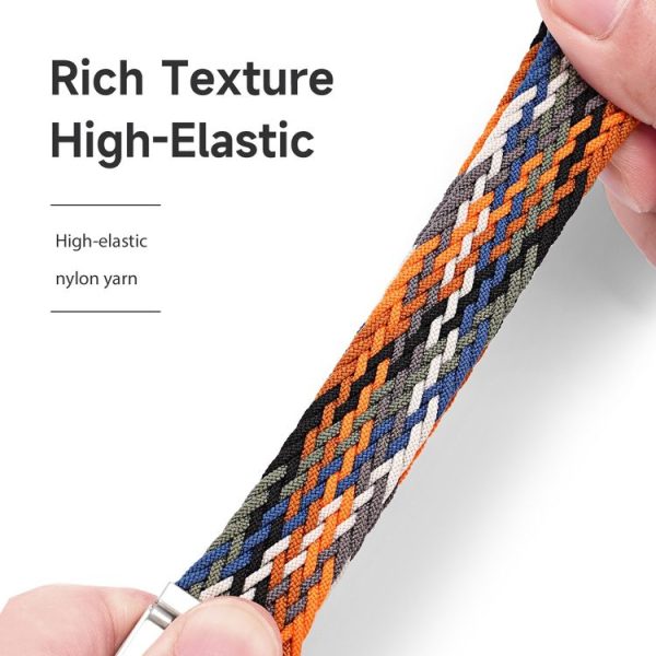 DUX DUCIS Braided Nylon Elastic Strap For Apple Watch Series 8&7 45mm / SE 2&6&SE&5&4 44mm / 3&2&1 42mm (Camo) - Image 4