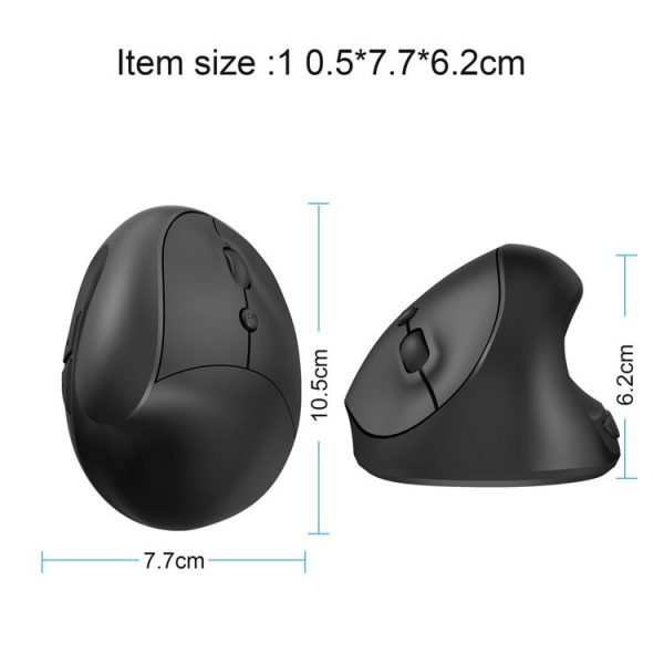 X10 2.4G Wireless Vertical Ergonomic Gaming Mouse (Black) - Image 2
