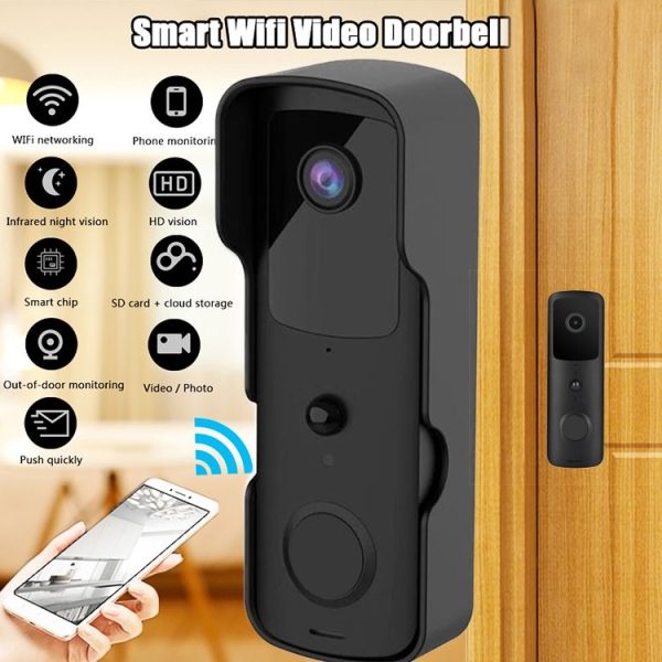 T30 Tuya Smart WIFI Video Doorbell Support Two-way Intercom & Night Vision (Black) - Image 4