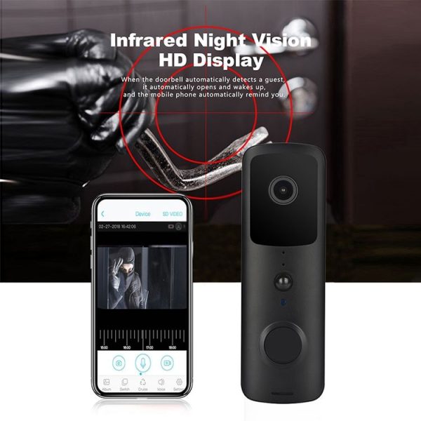 T30 Tuya Smart WIFI Video Doorbell Support Two-way Intercom & Night Vision (Black) - Image 5