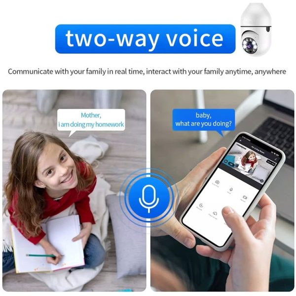A6 2MP HD Light Bulb WiFi Camera Support Motion Detection / Two-way Audio / Night Vision / TF Card - Image 6
