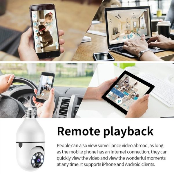 A6 2MP HD Light Bulb WiFi Camera Support Motion Detection / Two-way Audio / Night Vision / TF Card With 8G Memory Card - Image 10