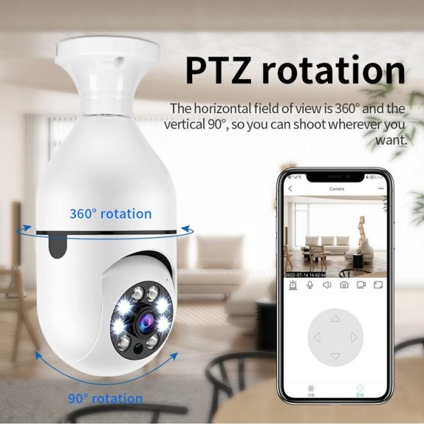A6 2MP HD Light Bulb WiFi Camera Support Motion Detection / Two-way Audio / Night Vision / TF Card With 8G Memory Card - Image 5