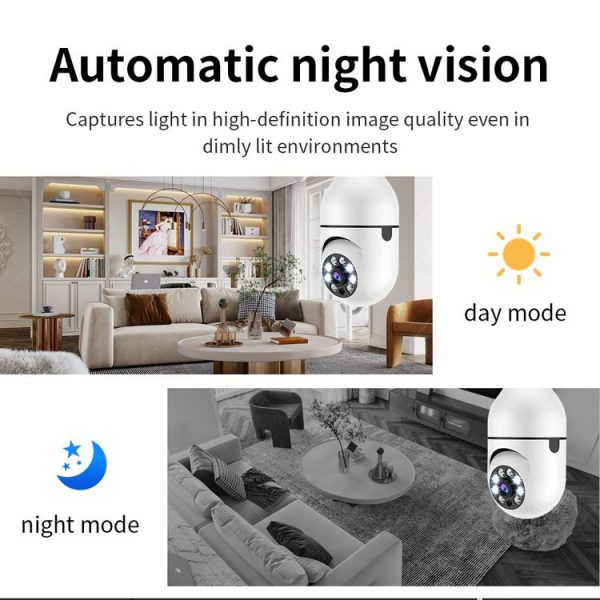 A6 2MP HD Light Bulb WiFi Camera Support Motion Detection / Two-way Audio / Night Vision / TF Card With 8G Memory Card - Image 7
